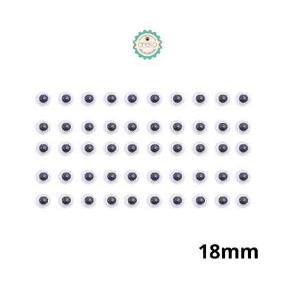 KATALOG - [50PCS] Mata Boneka Kocak / Koclak / Googly Wiggle Eyes  Toys / Animal Eyeball Black White Doll