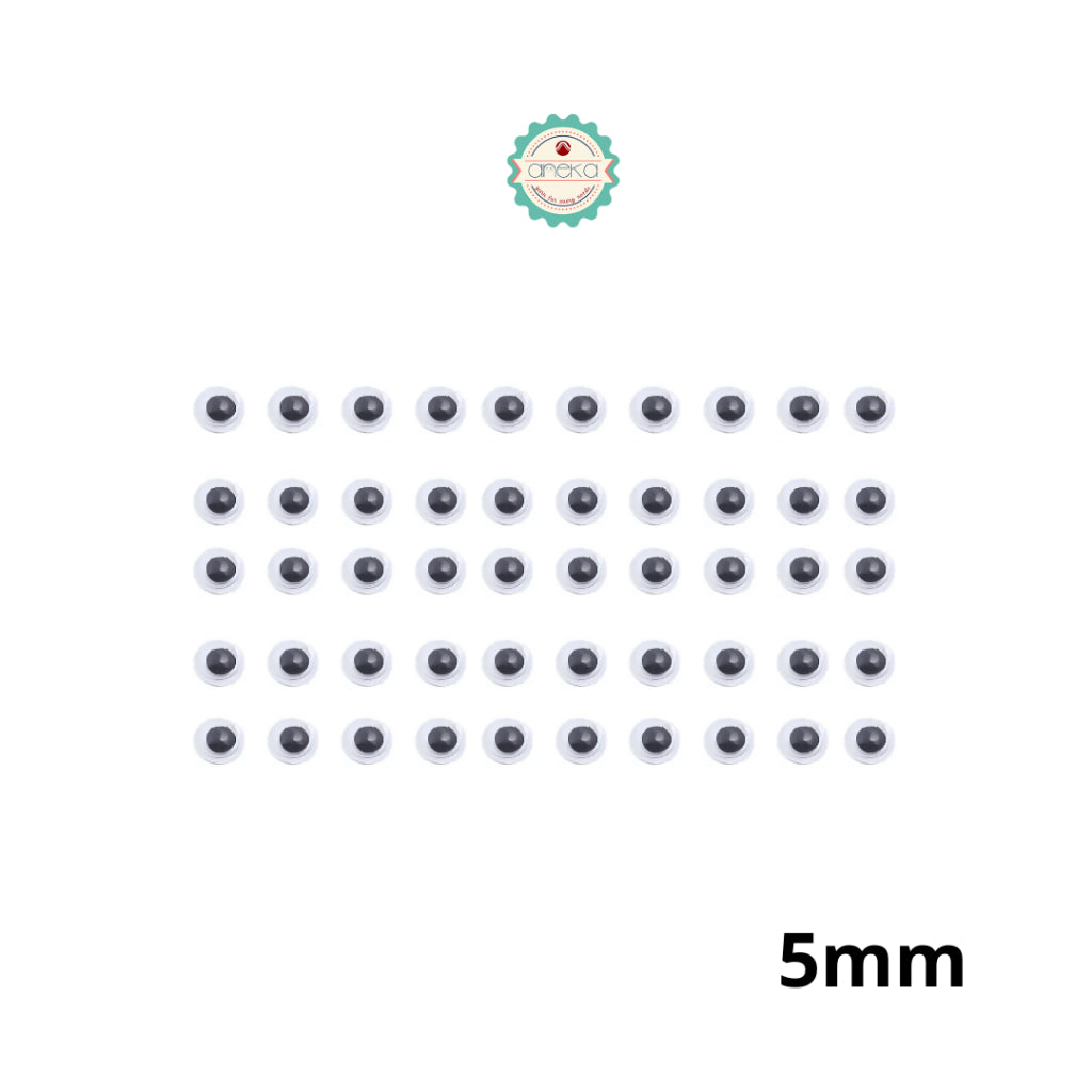 KATALOG - [50PCS] Mata Boneka Kocak / Koclak / Googly Wiggle Eyes  Toys / Animal Eyeball Black White Doll