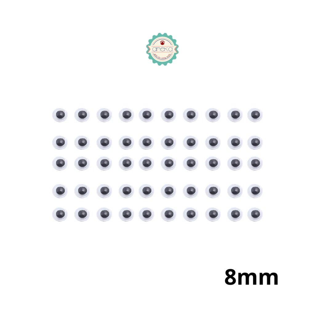 KATALOG - [50PCS] Mata Boneka Kocak / Koclak / Googly Wiggle Eyes  Toys / Animal Eyeball Black White Doll