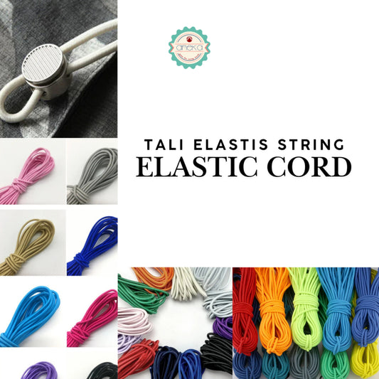 KATALOG - [1 METER & 5 METER] Tali String 2.5mm Elastis Warna / Braided Elastic Cord / Beading Threads Stretch String / DIY Craft Sewing Accessories