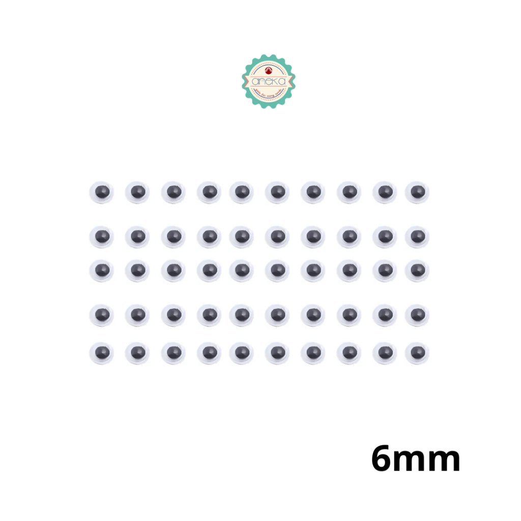 KATALOG - [50PCS] Mata Boneka Kocak / Koclak / Googly Wiggle Eyes  Toys / Animal Eyeball Black White Doll