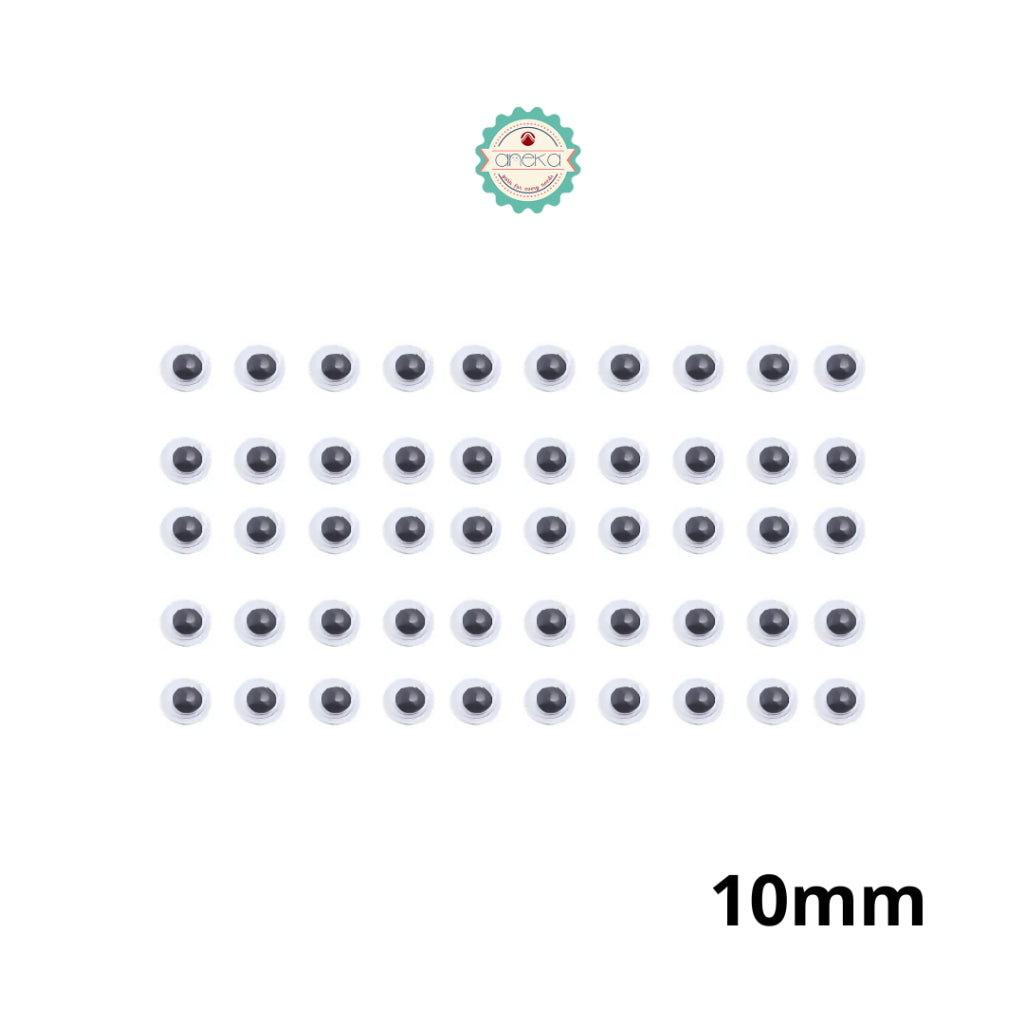 KATALOG - [50PCS] Mata Boneka Kocak / Koclak / Googly Wiggle Eyes  Toys / Animal Eyeball Black White Doll