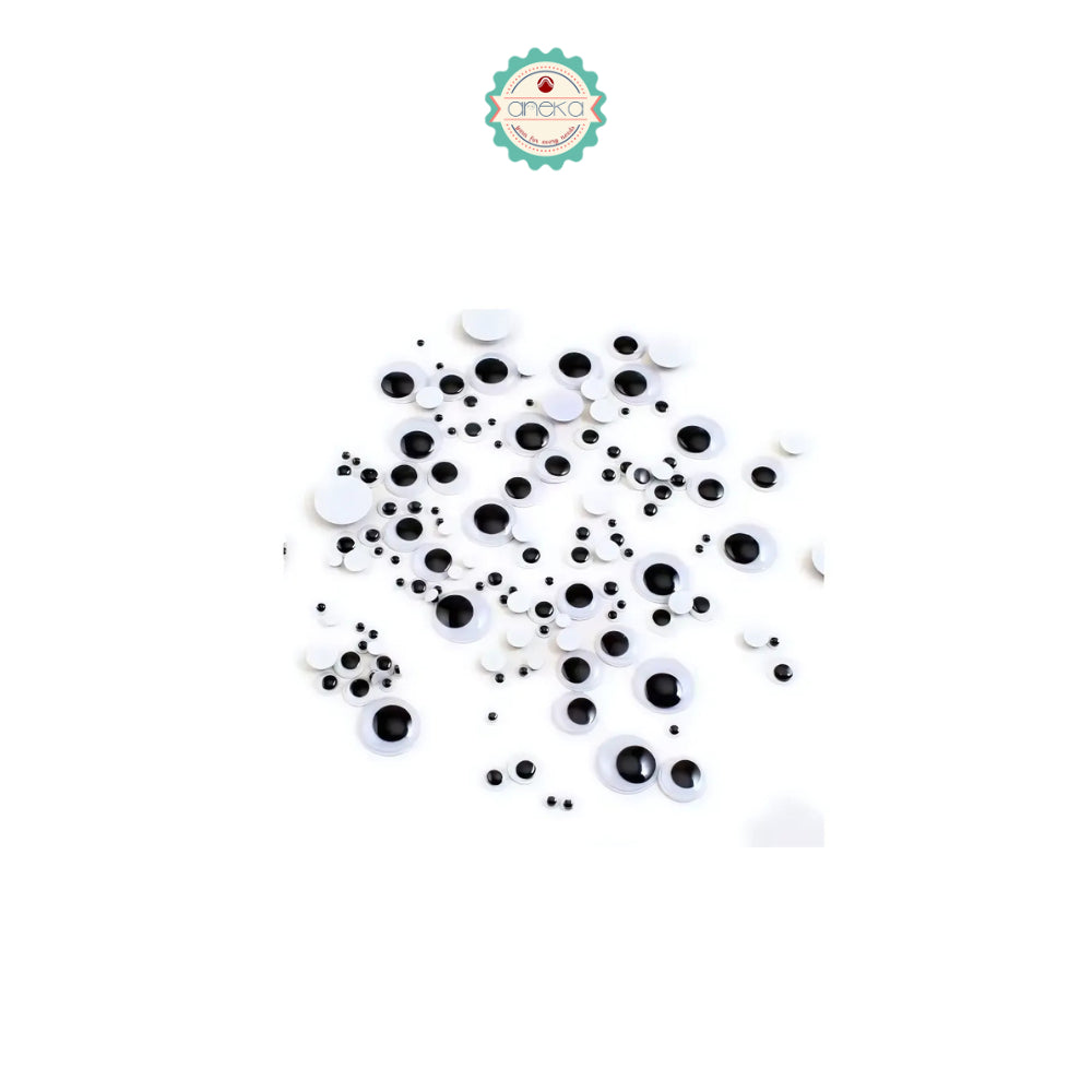 KATALOG - [50PCS] Mata Boneka Kocak / Koclak / Googly Wiggle Eyes  Toys / Animal Eyeball Black White Doll
