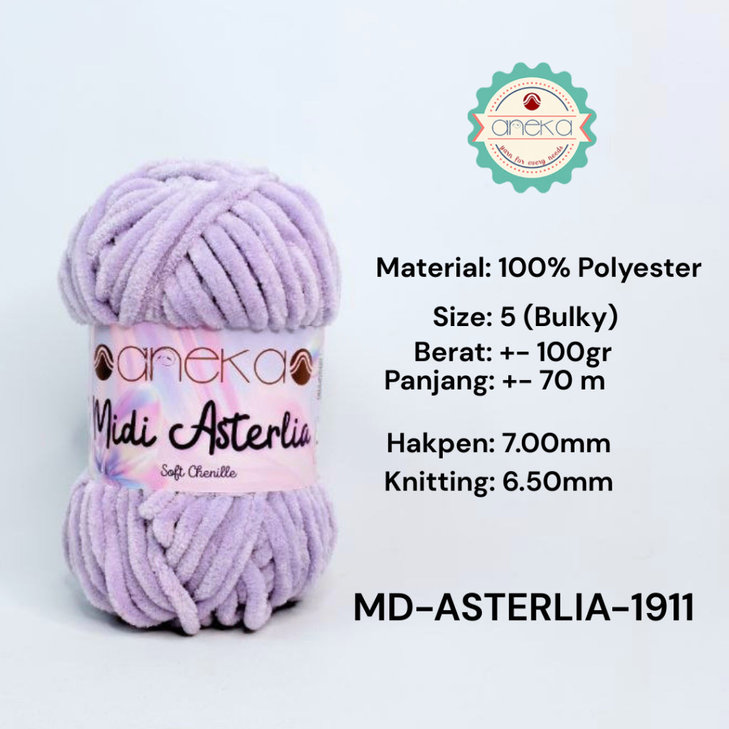 KATALOG - Benang Rajut Midi Asterlia / Soft Chenille / Crochet Knitting Yarn