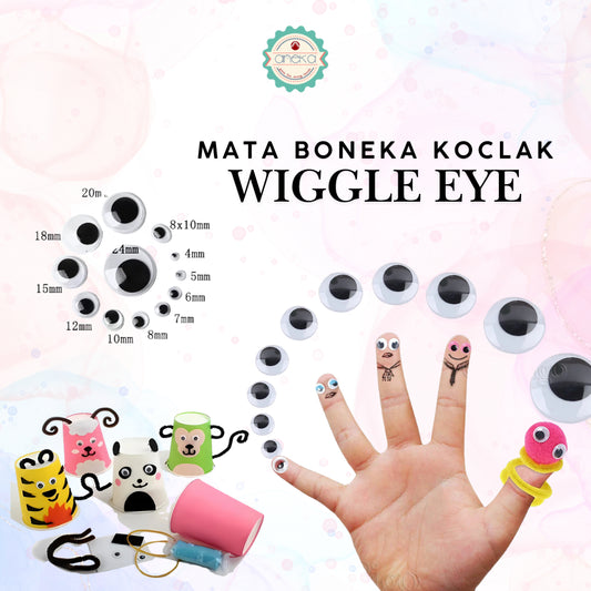 KATALOG - [50PCS] Mata Boneka Kocak / Koclak / Googly Wiggle Eyes  Toys / Animal Eyeball Black White Doll