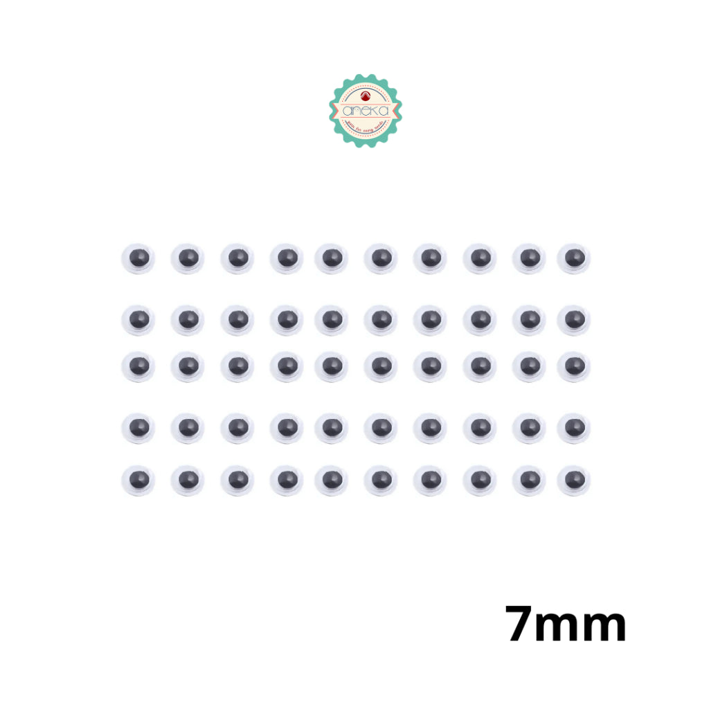 KATALOG - [50PCS] Mata Boneka Kocak / Koclak / Googly Wiggle Eyes  Toys / Animal Eyeball Black White Doll