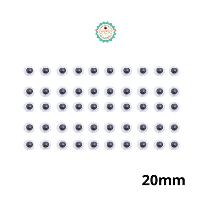 KATALOG - [50PCS] Mata Boneka Kocak / Koclak / Googly Wiggle Eyes  Toys / Animal Eyeball Black White Doll