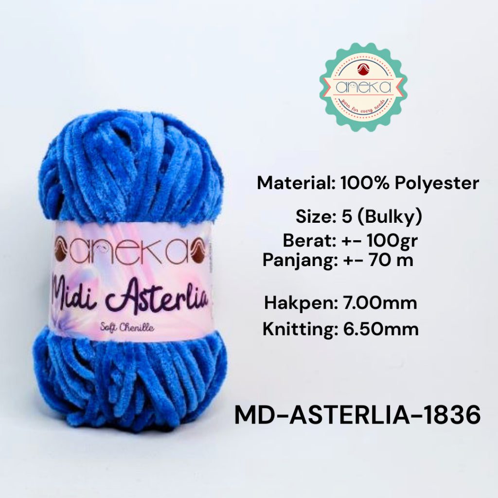 KATALOG - Benang Rajut Midi Asterlia / Soft Chenille / Crochet Knitting Yarn