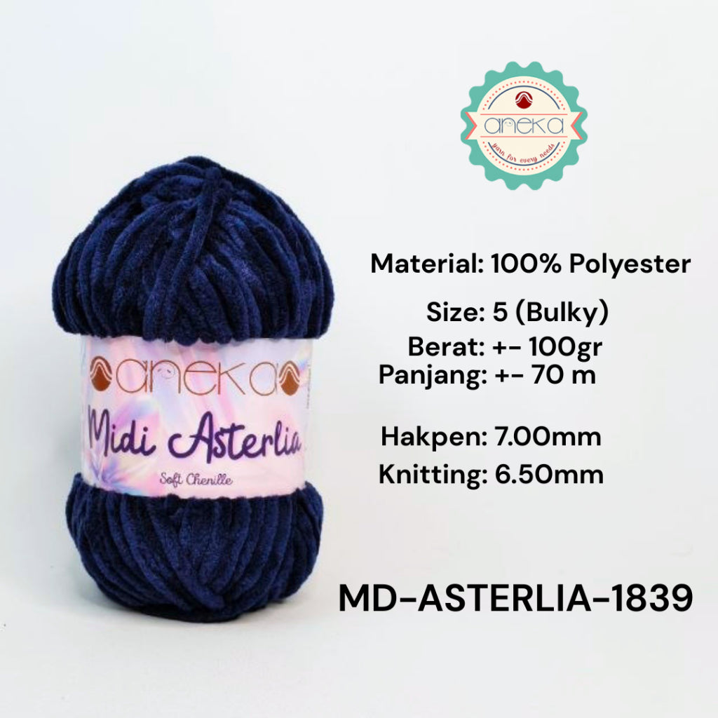 KATALOG - Benang Rajut Midi Asterlia / Soft Chenille / Crochet Knitting Yarn