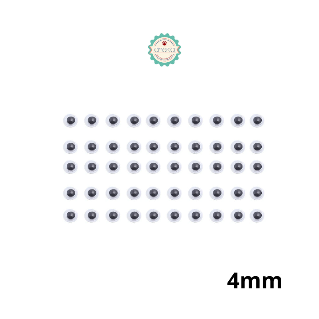 KATALOG - [50PCS] Mata Boneka Kocak / Koclak / Googly Wiggle Eyes  Toys / Animal Eyeball Black White Doll