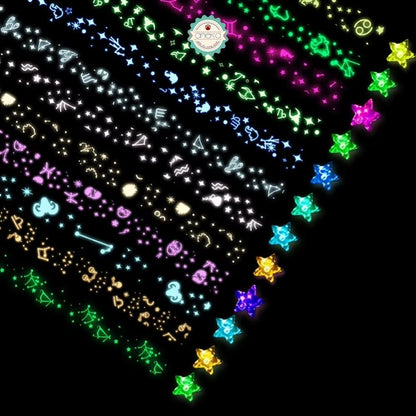 KATALOG - [500 Lembarr] Origami Bintang Single Glitter & Glow in The Dark / Sheets Handmade Origami Star Strips for DIY