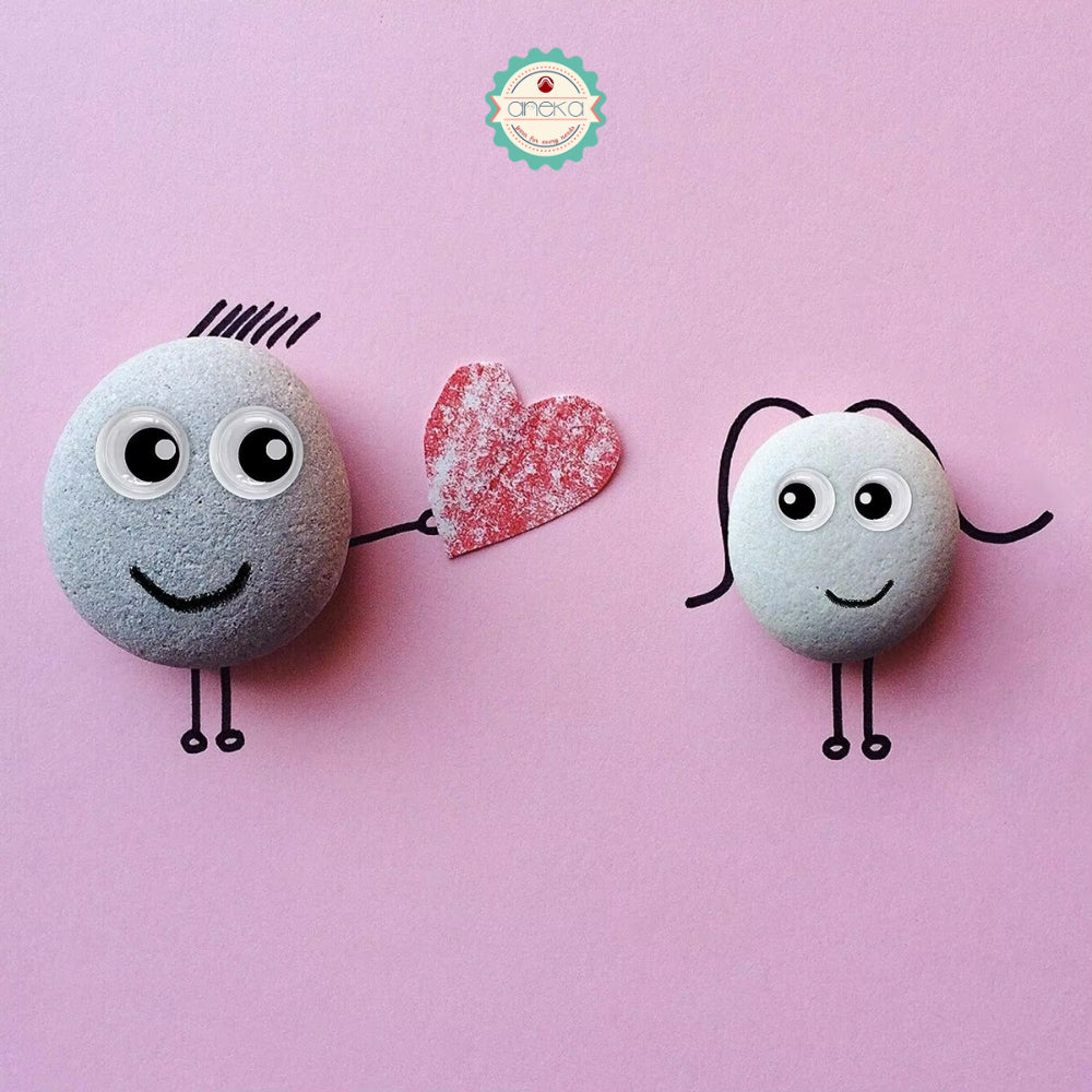 KATALOG - [50PCS] Mata Boneka Kocak / Koclak / Googly Wiggle Eyes  Toys / Animal Eyeball Black White Doll