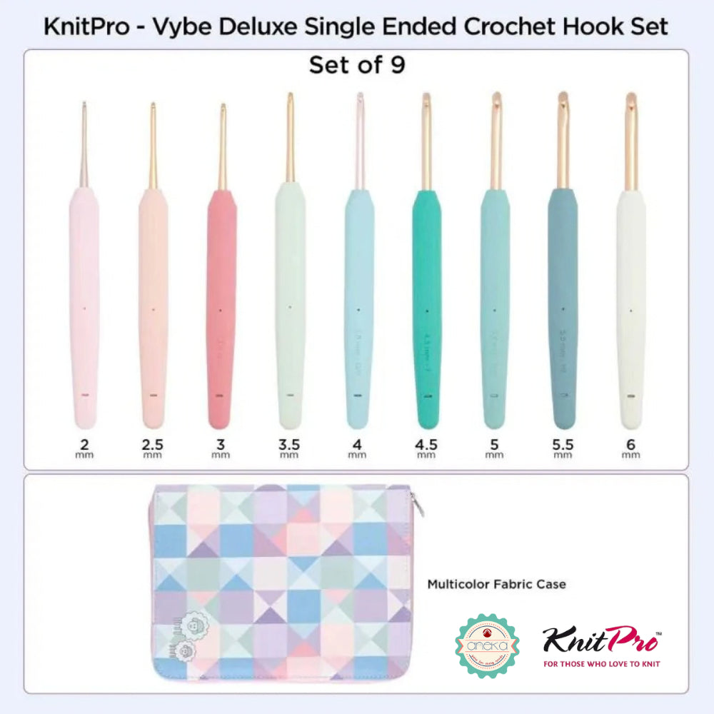 KNITPRO - Vybe Single Ended Crochet Hook Sets / Alat Rajut Hakpen
