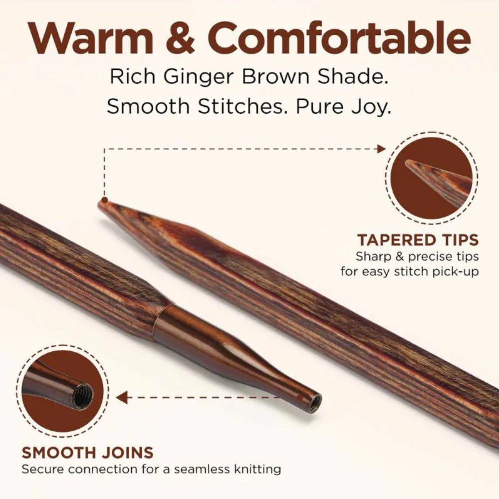 KNITPRO - Ginger Cubics Normal Interchangeable Needle Sets - 13cm (5”) - 10cm (4") / Alat Rajut Knitting