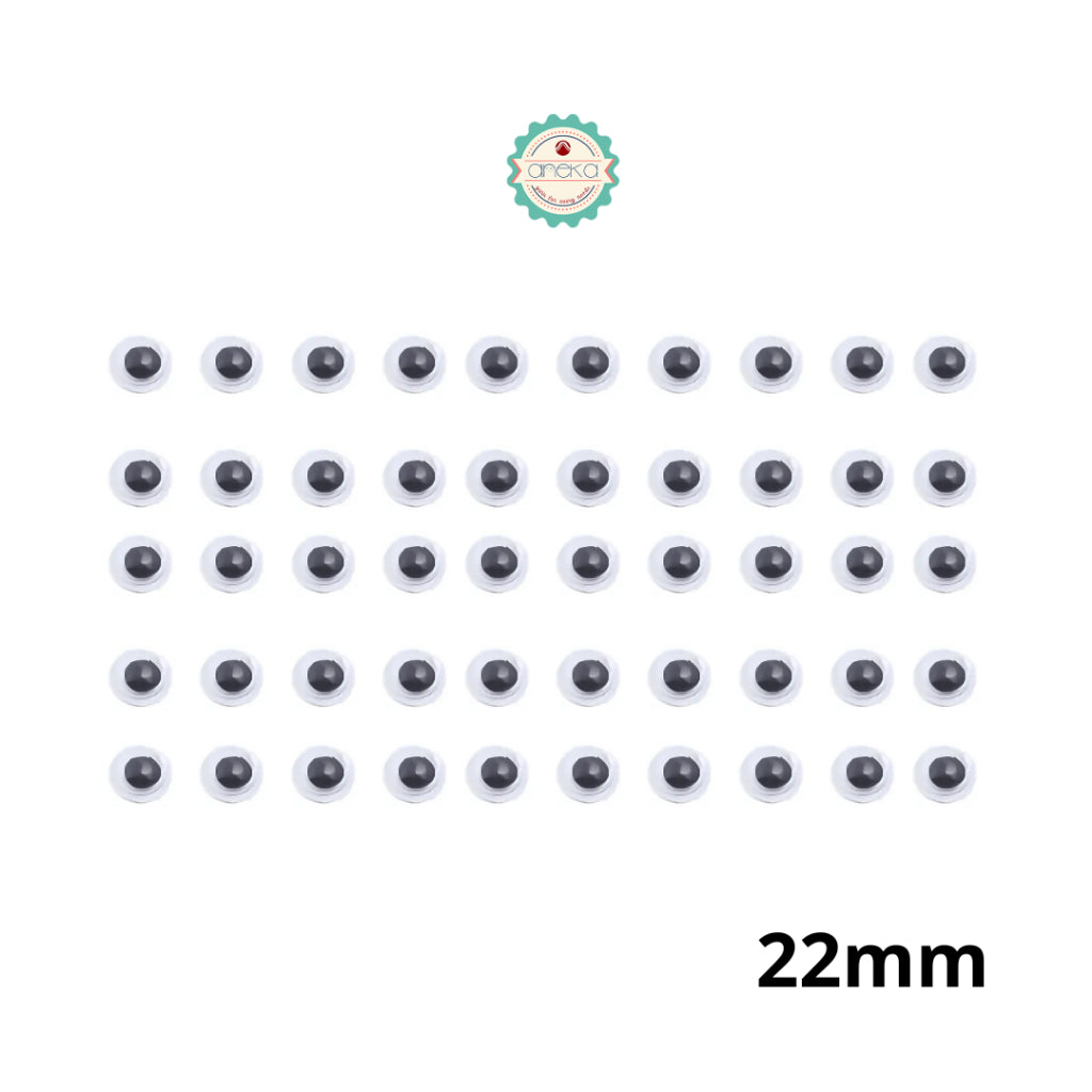 KATALOG - [50PCS] Mata Boneka Kocak / Koclak / Googly Wiggle Eyes  Toys / Animal Eyeball Black White Doll