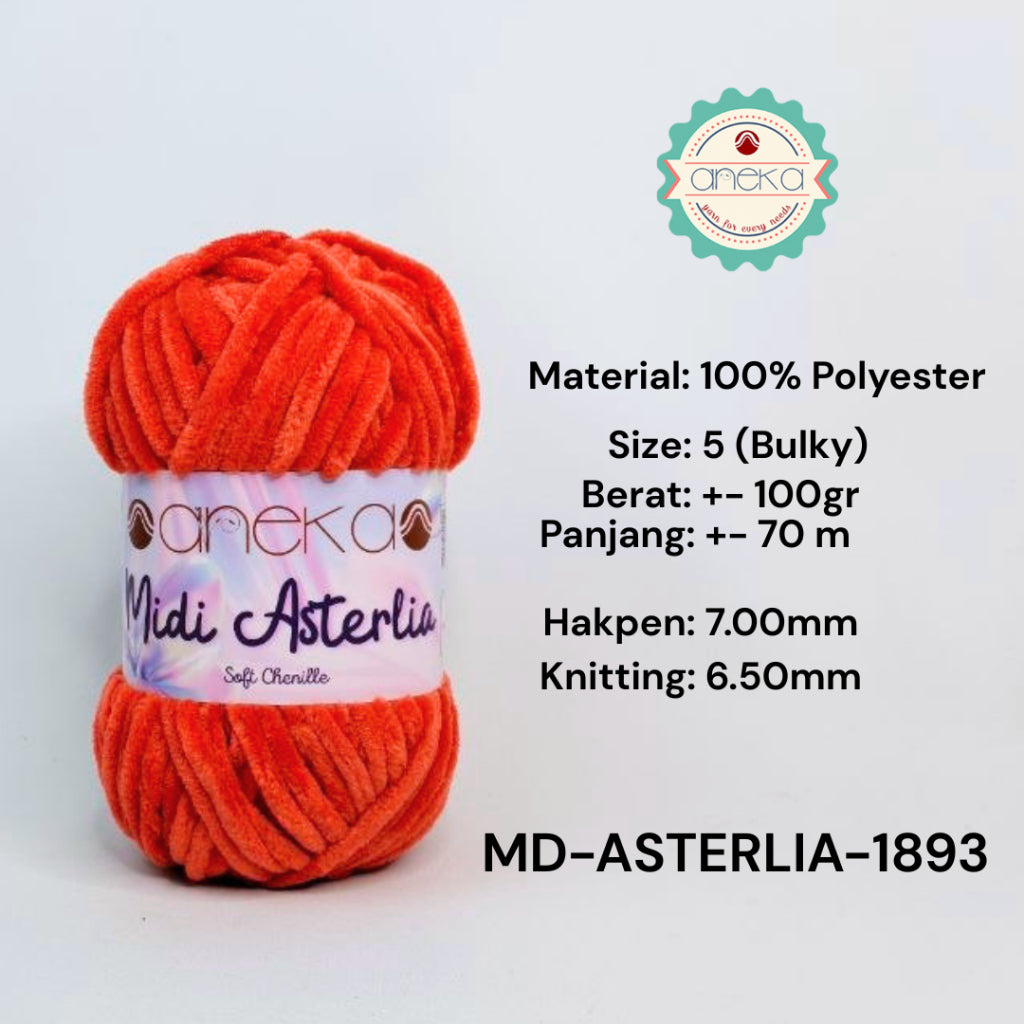 KATALOG - Benang Rajut Midi Asterlia / Soft Chenille / Crochet Knitting Yarn