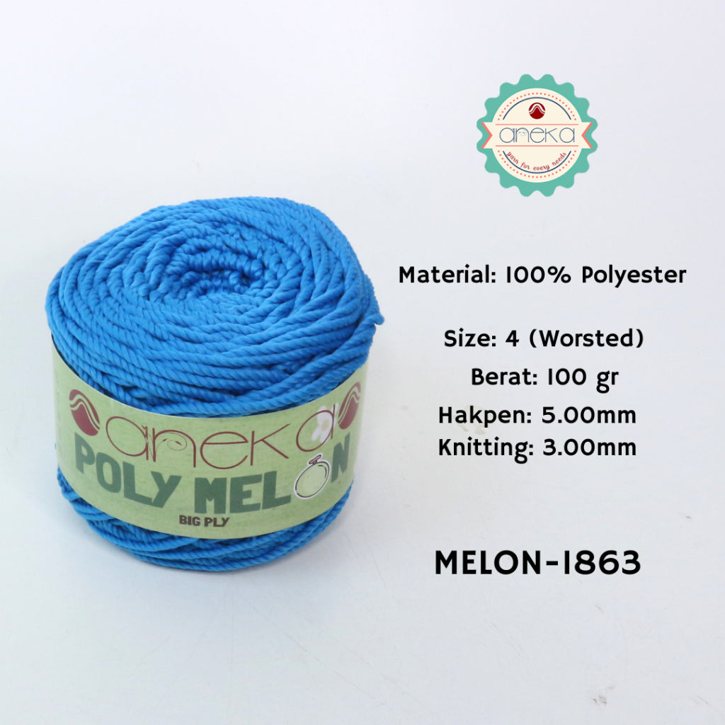 KATALOG - Benang Rajut Poly Melon Big Ply /  Polyester Crochet Knitting Yarn