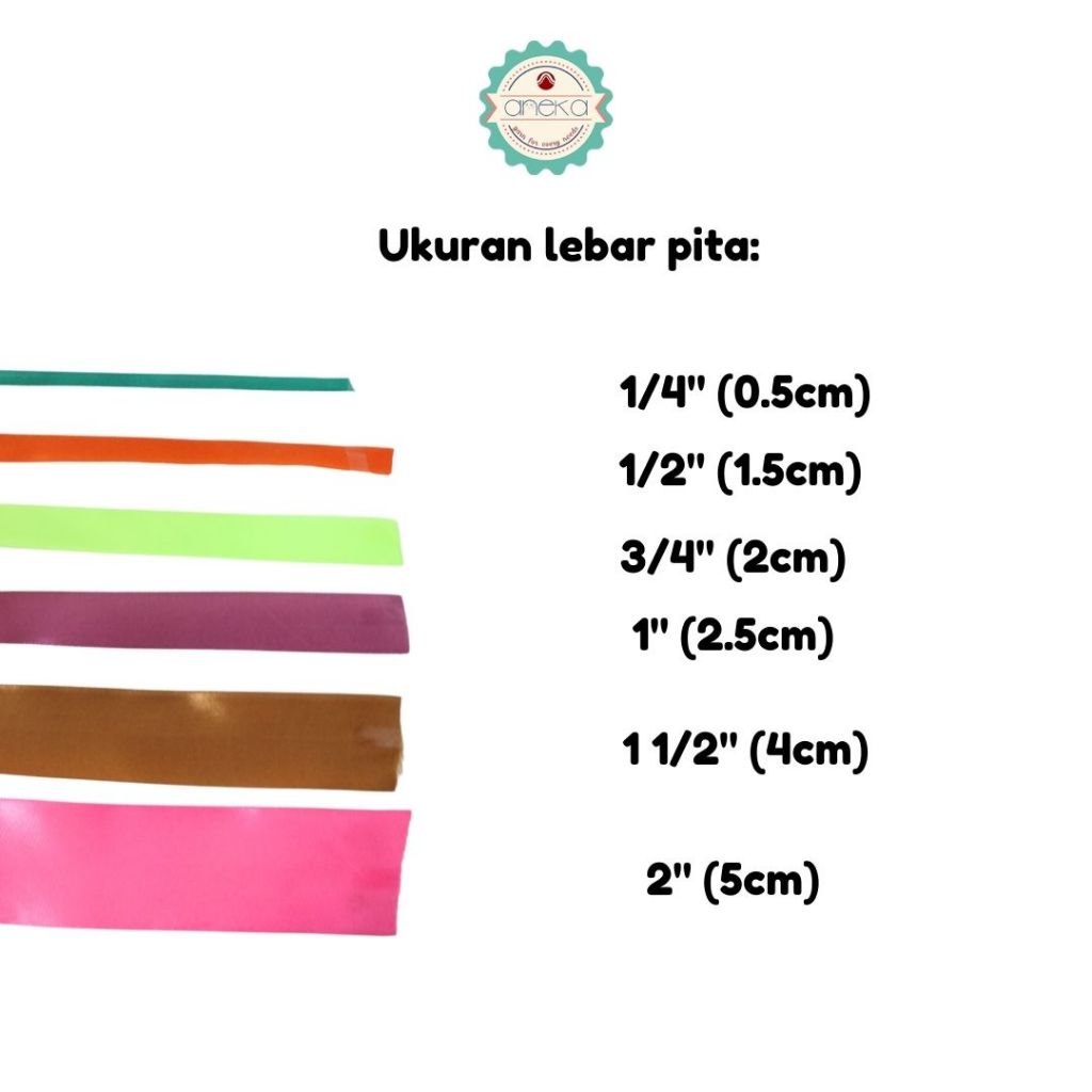 KATALOG - [20 YARD / ROLL] Pita Satin / Satin Silk Ribbon 1/2" - 1.2 cm