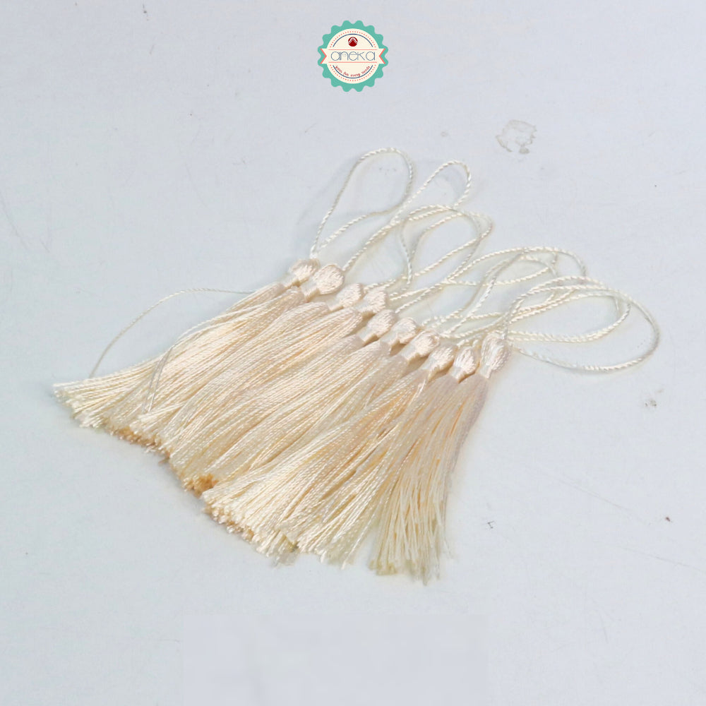 KATALOG - [10 PCS] Tassel Aksesoris / Polyester Silk Fringe Brush Tassels /  With Loop For Jewelry Making Souvenir / Bookmarks / Diy Craft Accessories
