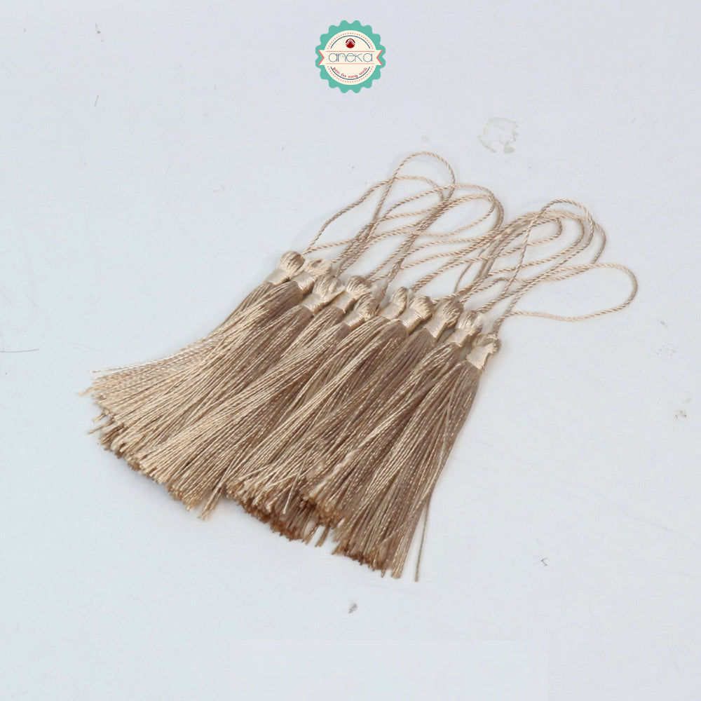 KATALOG - [10 PCS] Tassel Aksesoris / Polyester Silk Fringe Brush Tassels /  With Loop For Jewelry Making Souvenir / Bookmarks / Diy Craft Accessories