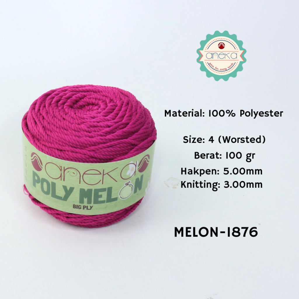 KATALOG - Benang Rajut Poly Melon Big Ply /  Polyester Crochet Knitting Yarn