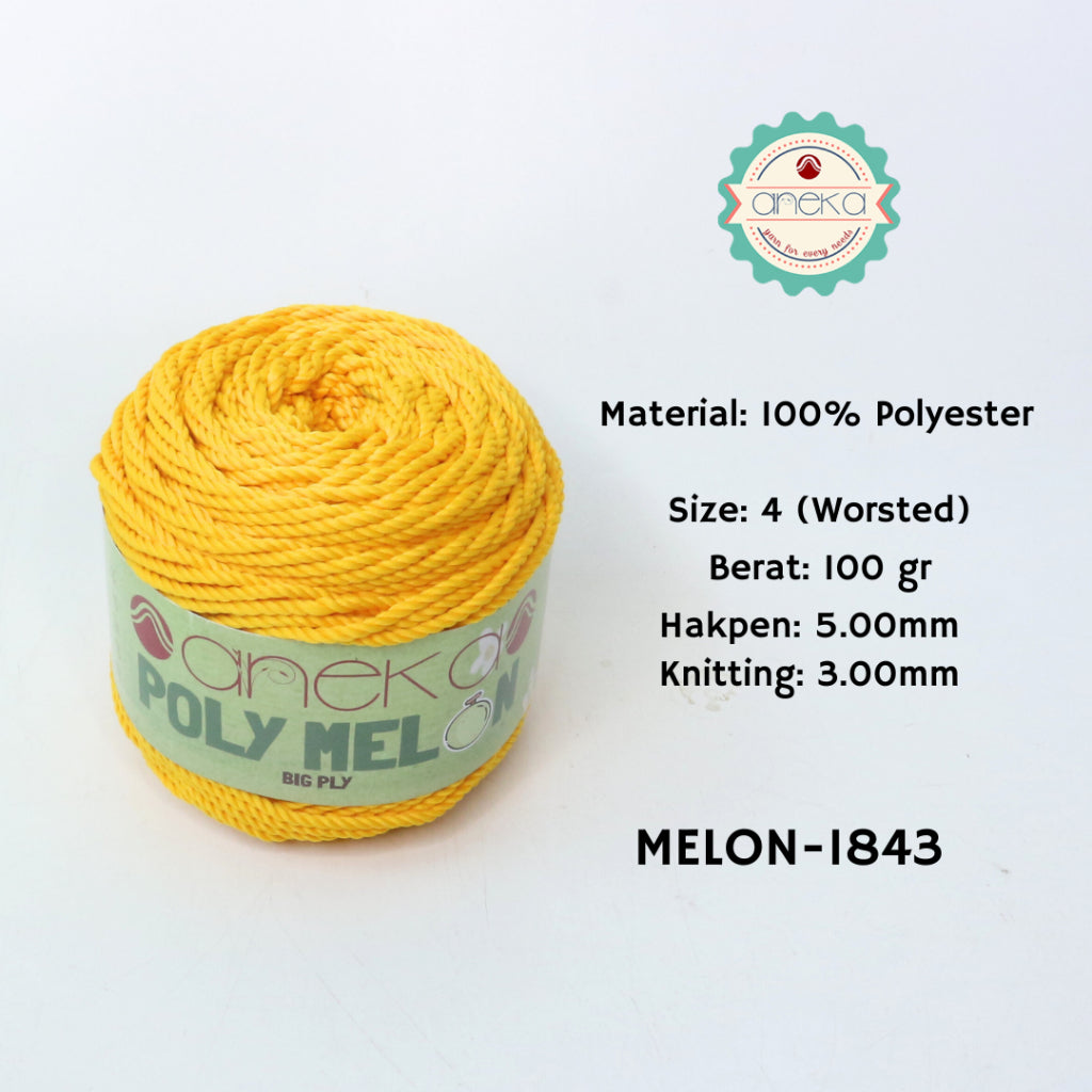 KATALOG - Benang Rajut Poly Melon Big Ply /  Polyester Crochet Knitting Yarn