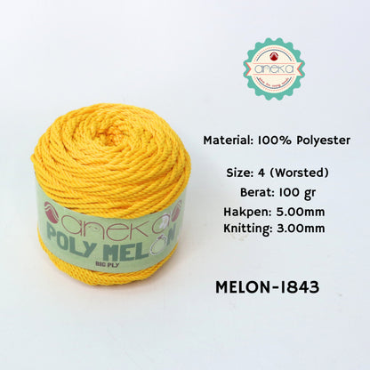 KATALOG - Benang Rajut Poly Melon Big Ply /  Polyester Crochet Knitting Yarn