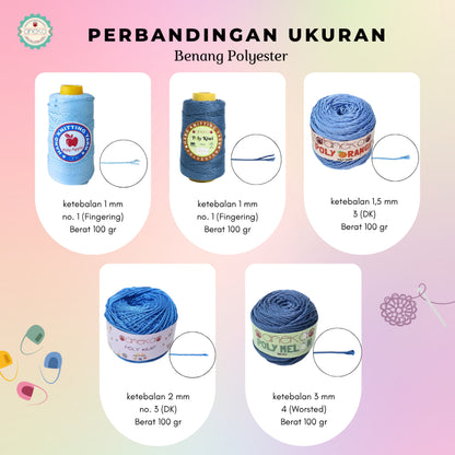 KATALOG - Benang Rajut Poly Melon Big Ply /  Polyester Crochet Knitting Yarn