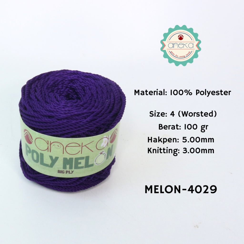 KATALOG - Benang Rajut Poly Melon Big Ply /  Polyester Crochet Knitting Yarn
