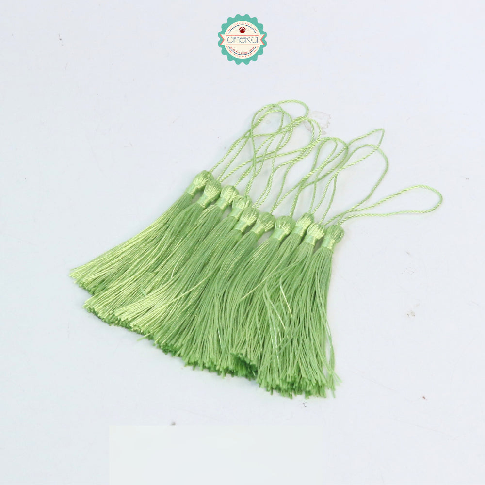 KATALOG - [10 PCS] Tassel Aksesoris / Polyester Silk Fringe Brush Tassels /  With Loop For Jewelry Making Souvenir / Bookmarks / Diy Craft Accessories