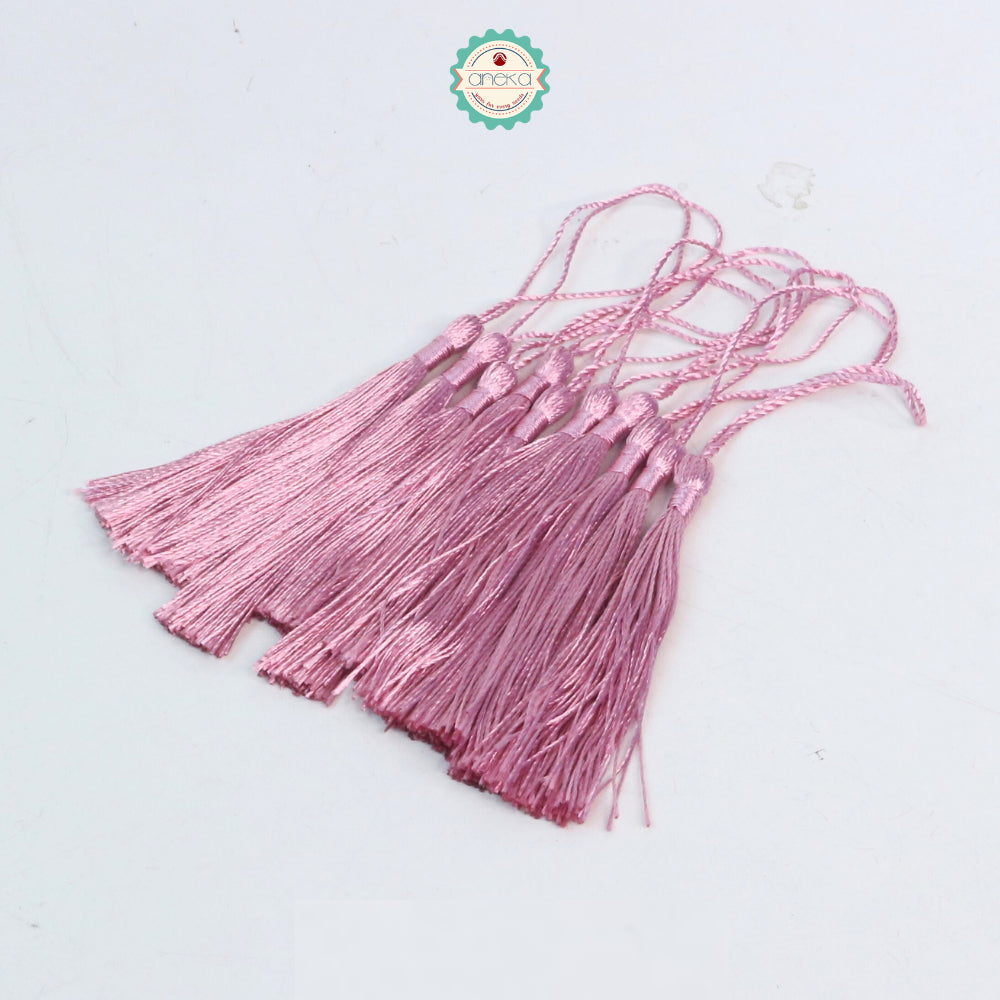 KATALOG - [10 PCS] Tassel Aksesoris / Polyester Silk Fringe Brush Tassels /  With Loop For Jewelry Making Souvenir / Bookmarks / Diy Craft Accessories