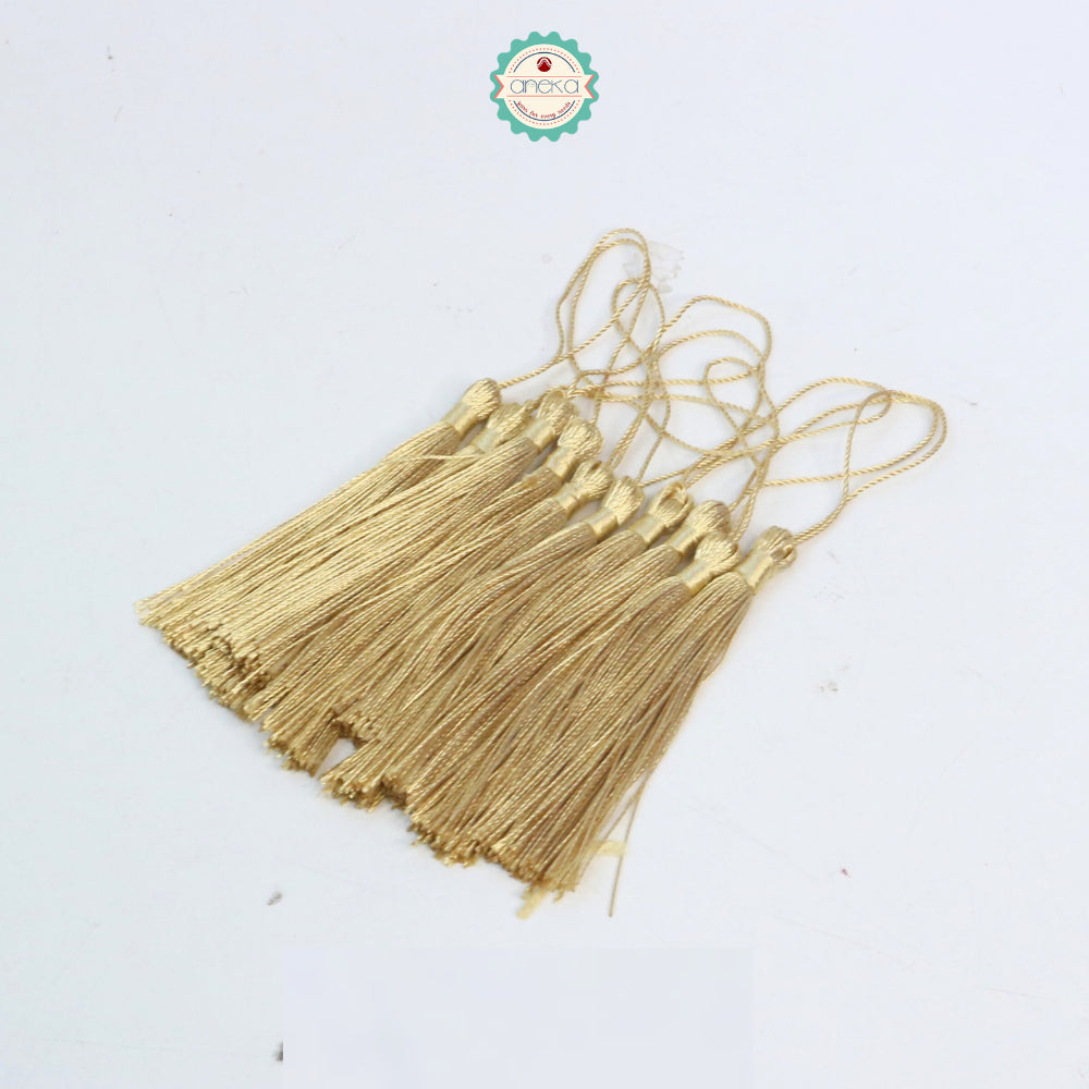 KATALOG - [10 PCS] Tassel Aksesoris / Polyester Silk Fringe Brush Tassels /  With Loop For Jewelry Making Souvenir / Bookmarks / Diy Craft Accessories