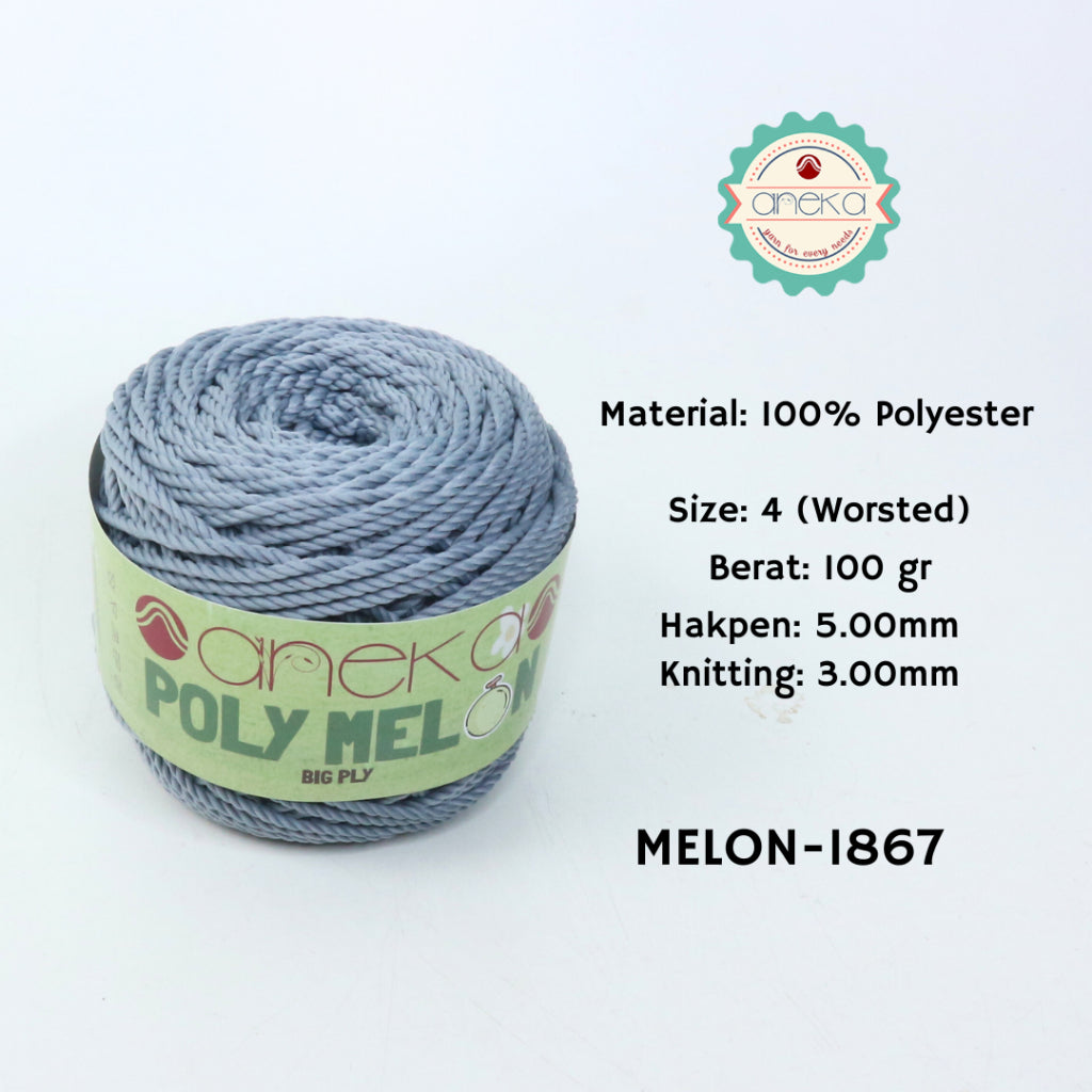 KATALOG - Benang Rajut Poly Melon Big Ply /  Polyester Crochet Knitting Yarn