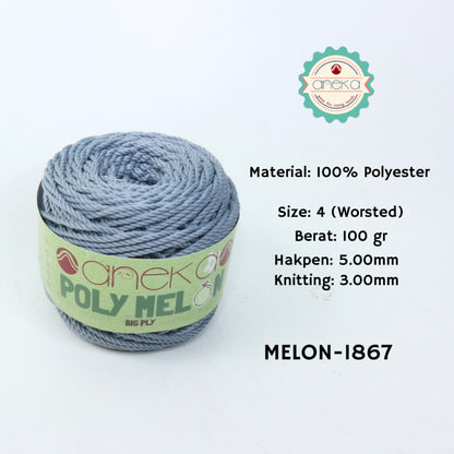 KATALOG - Benang Rajut Poly Melon Big Ply /  Polyester Crochet Knitting Yarn