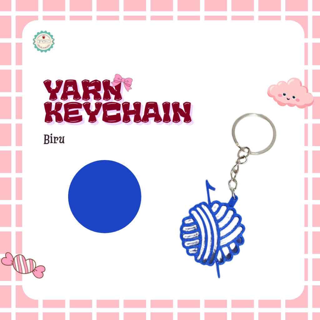 ANEKA - [PRE-ORDER] 3D Print Yarn Ball Keychain / Gantungan Kunci Bentuk Bola Benang
