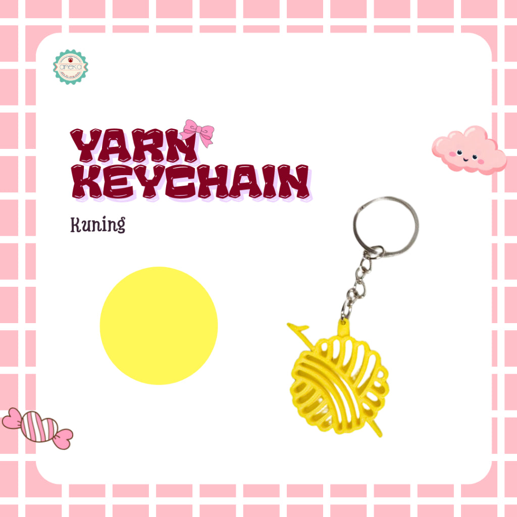 ANEKA - [PRE-ORDER] 3D Print Yarn Ball Keychain / Gantungan Kunci Bentuk Bola Benang