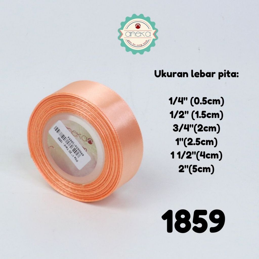 KATALOG - [20 YARD / ROLL] Pita Satin / Satin Silk Ribbon 1/2" - 1.2 cm