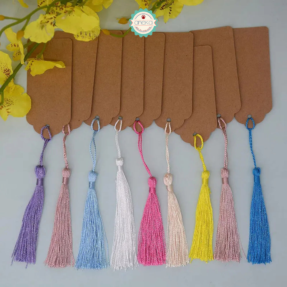 KATALOG - [10 PCS] Tassel Aksesoris / Polyester Silk Fringe Brush Tassels /  With Loop For Jewelry Making Souvenir / Bookmarks / Diy Craft Accessories
