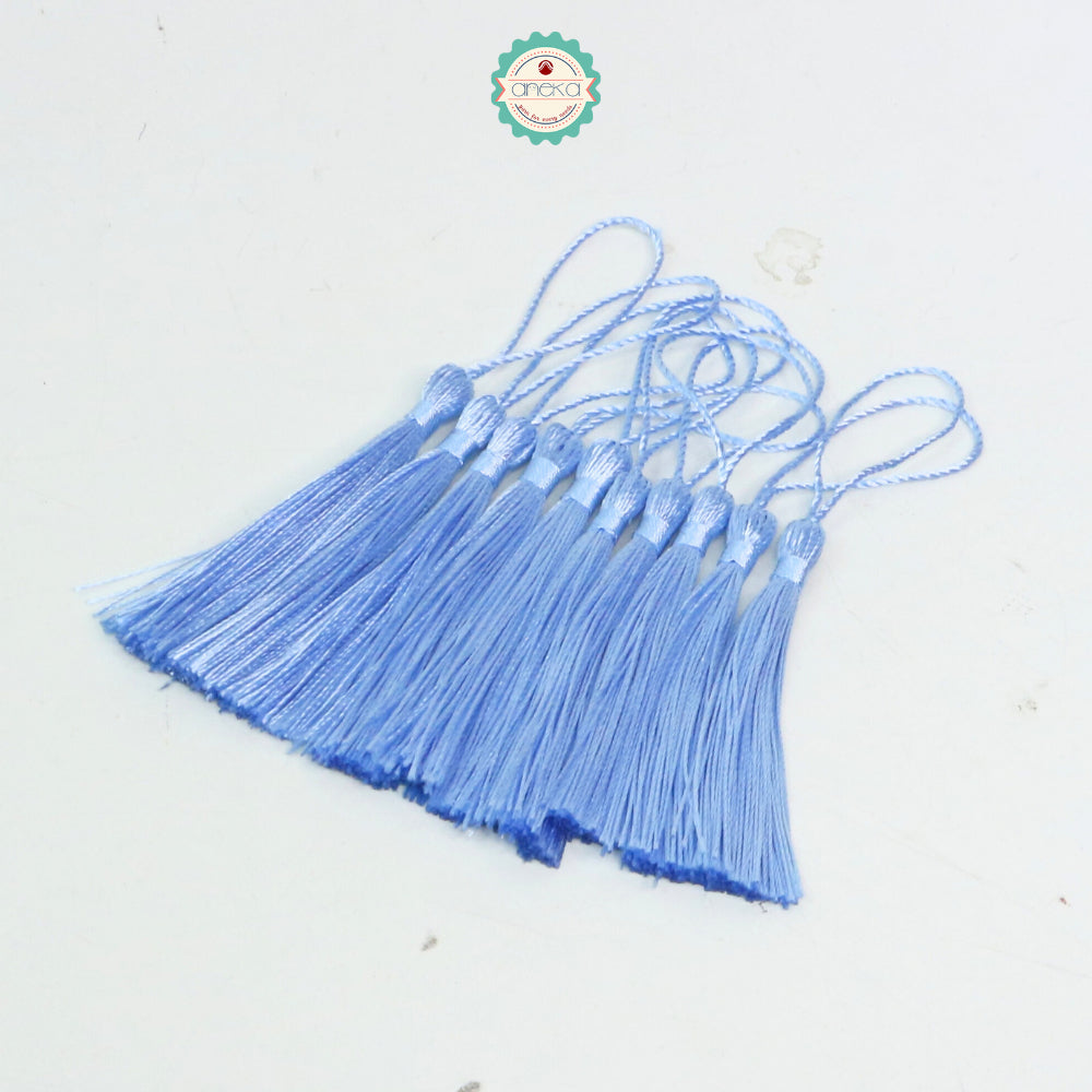 KATALOG - [10 PCS] Tassel Aksesoris / Polyester Silk Fringe Brush Tassels /  With Loop For Jewelry Making Souvenir / Bookmarks / Diy Craft Accessories