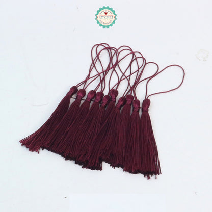 KATALOG - [10 PCS] Tassel Aksesoris / Polyester Silk Fringe Brush Tassels /  With Loop For Jewelry Making Souvenir / Bookmarks / Diy Craft Accessories