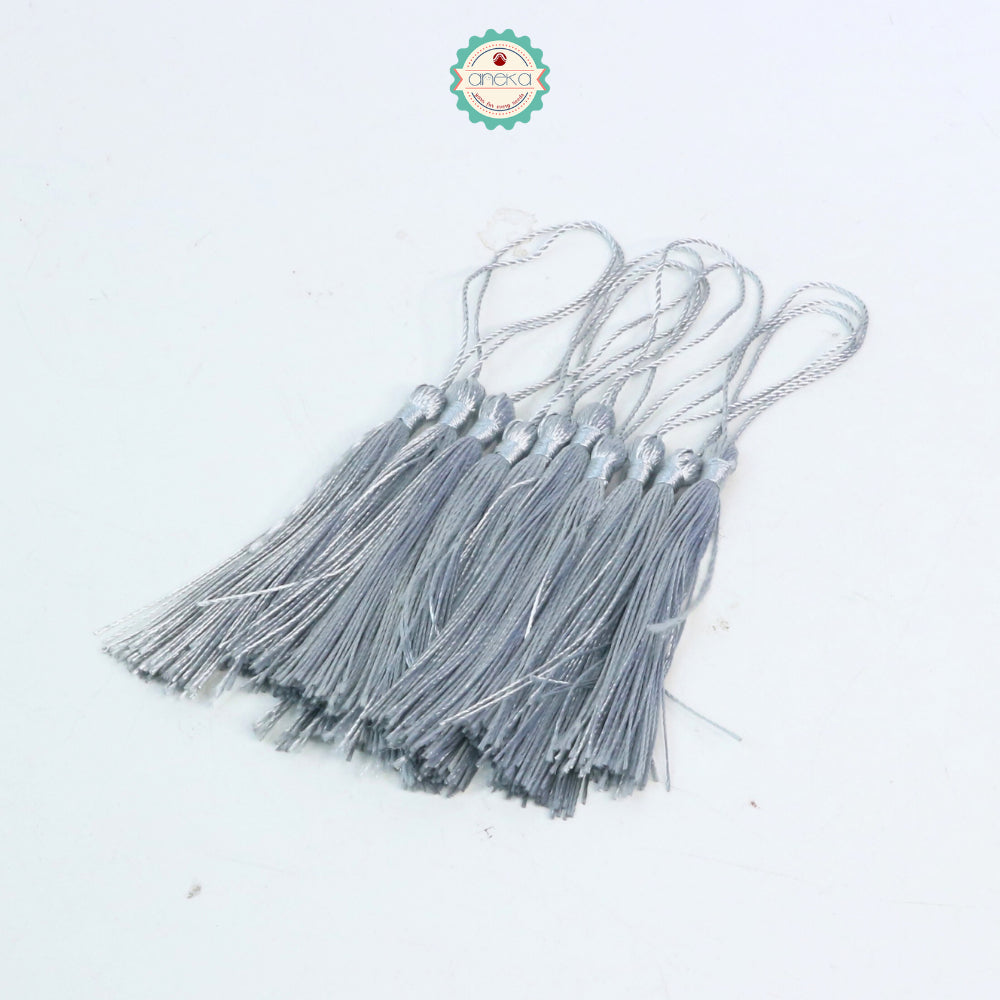 KATALOG - [10 PCS] Tassel Aksesoris / Polyester Silk Fringe Brush Tassels /  With Loop For Jewelry Making Souvenir / Bookmarks / Diy Craft Accessories