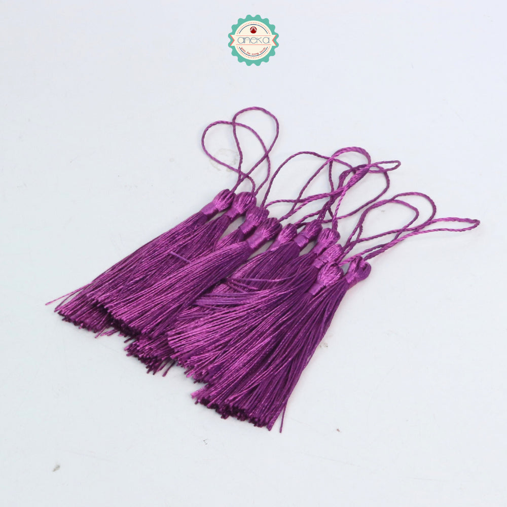 KATALOG - [10 PCS] Tassel Aksesoris / Polyester Silk Fringe Brush Tassels /  With Loop For Jewelry Making Souvenir / Bookmarks / Diy Craft Accessories