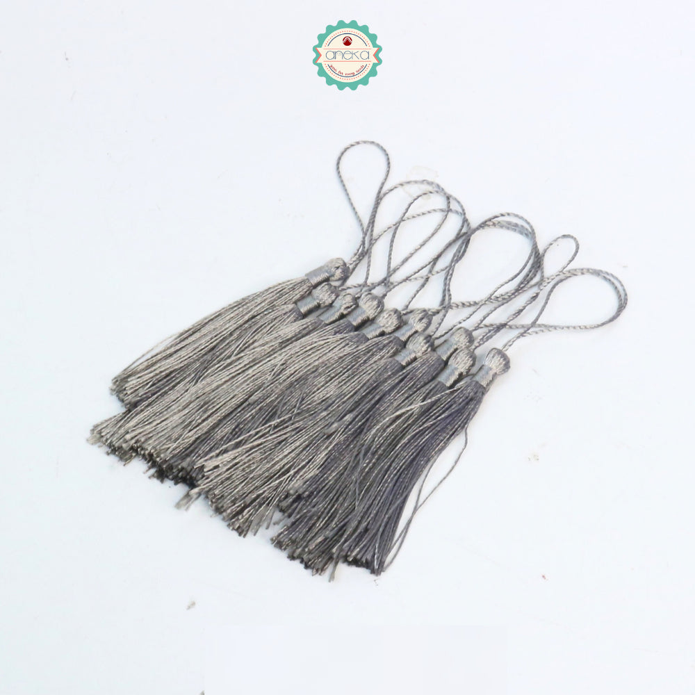 KATALOG - [10 PCS] Tassel Aksesoris / Polyester Silk Fringe Brush Tassels /  With Loop For Jewelry Making Souvenir / Bookmarks / Diy Craft Accessories