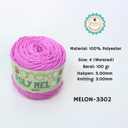KATALOG - Benang Rajut Poly Melon Big Ply /  Polyester Crochet Knitting Yarn