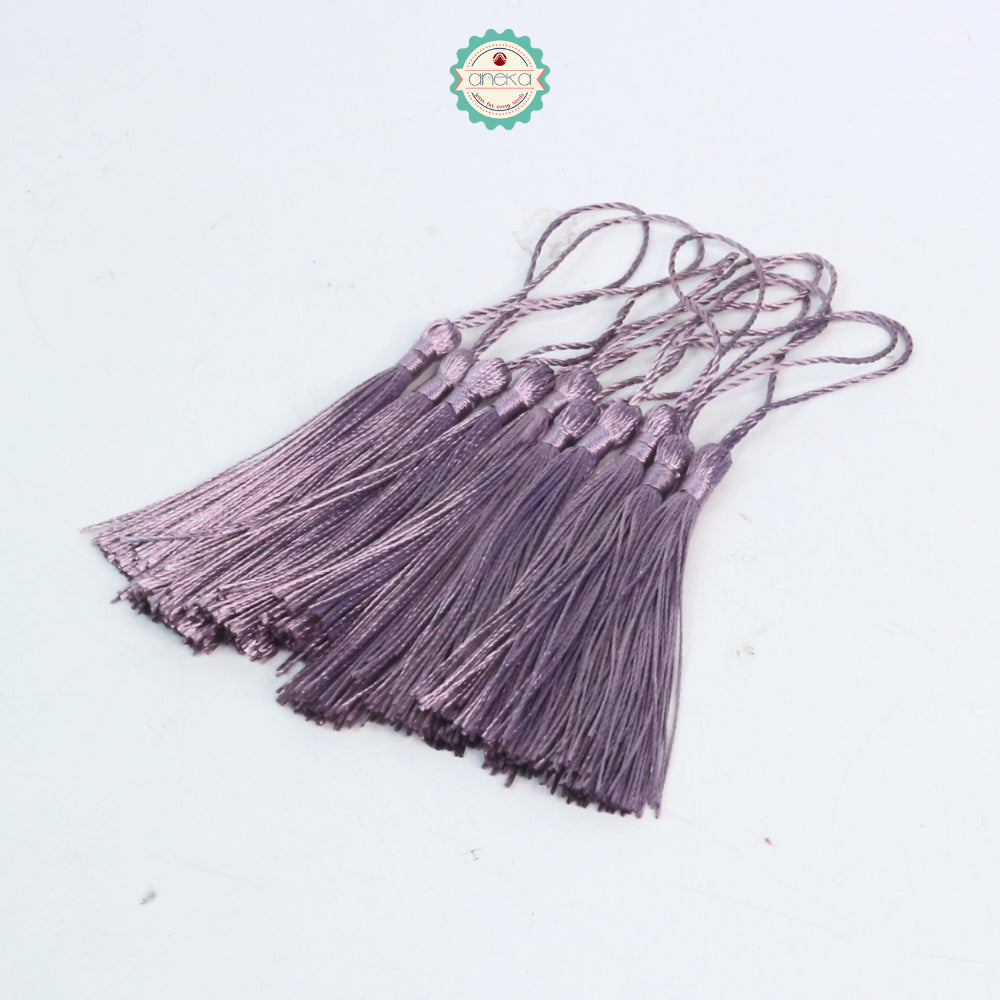 KATALOG - [10 PCS] Tassel Aksesoris / Polyester Silk Fringe Brush Tassels /  With Loop For Jewelry Making Souvenir / Bookmarks / Diy Craft Accessories