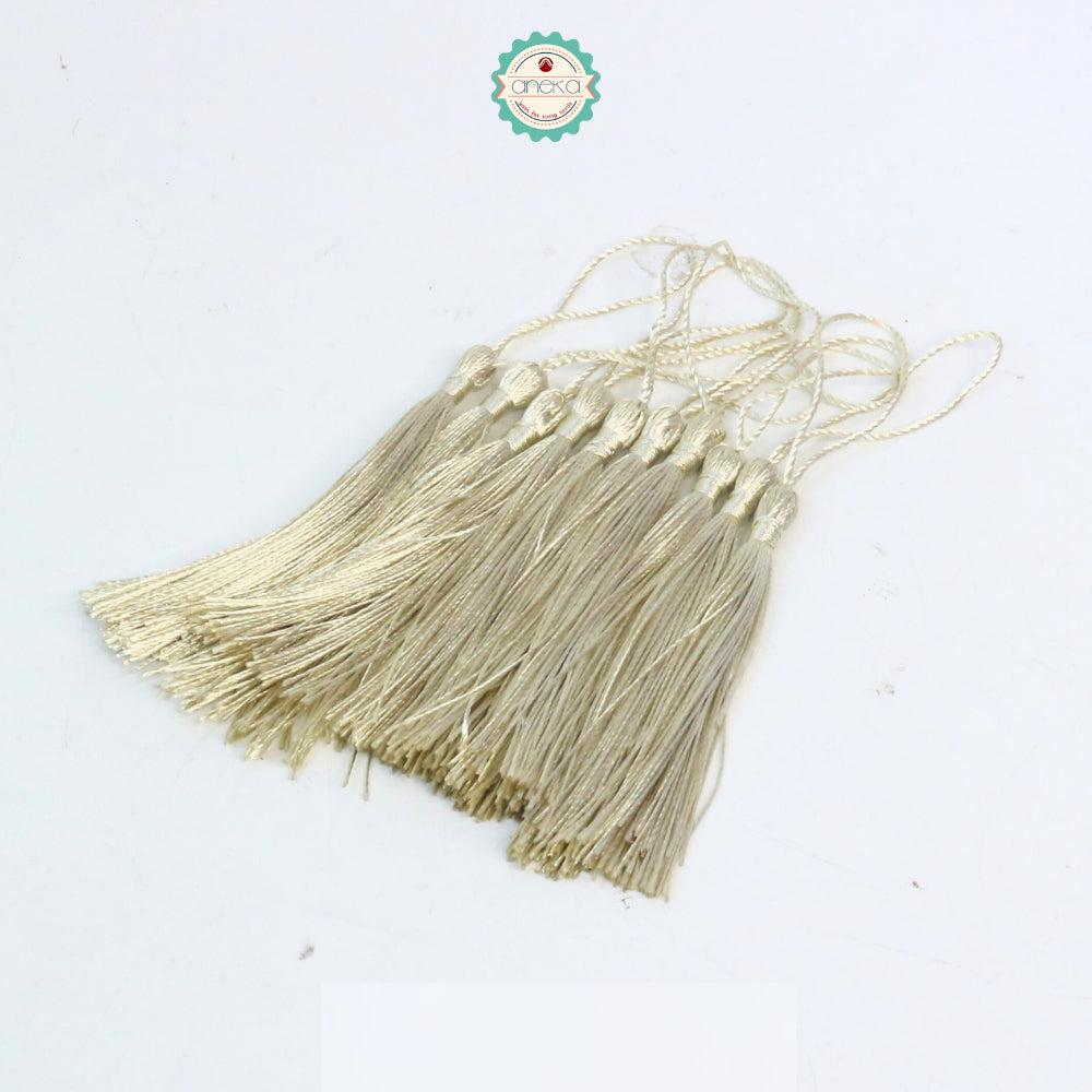 KATALOG - [10 PCS] Tassel Aksesoris / Polyester Silk Fringe Brush Tassels /  With Loop For Jewelry Making Souvenir / Bookmarks / Diy Craft Accessories