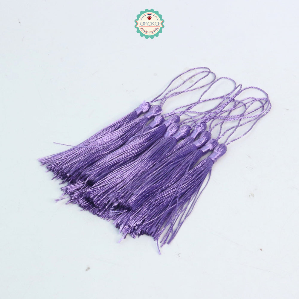 KATALOG - [10 PCS] Tassel Aksesoris / Polyester Silk Fringe Brush Tassels /  With Loop For Jewelry Making Souvenir / Bookmarks / Diy Craft Accessories