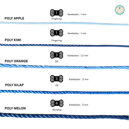 KATALOG - Benang Rajut Poly Melon Big Ply /  Polyester Crochet Knitting Yarn