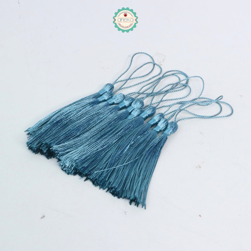 KATALOG - [10 PCS] Tassel Aksesoris / Polyester Silk Fringe Brush Tassels /  With Loop For Jewelry Making Souvenir / Bookmarks / Diy Craft Accessories