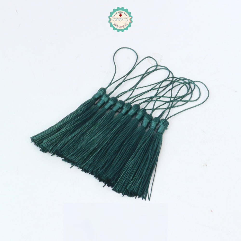 KATALOG - [10 PCS] Tassel Aksesoris / Polyester Silk Fringe Brush Tassels /  With Loop For Jewelry Making Souvenir / Bookmarks / Diy Craft Accessories